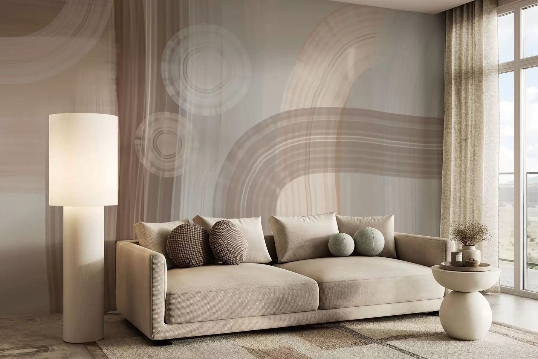 Fotobehang moderne abstractie brede penseelstreken w04876