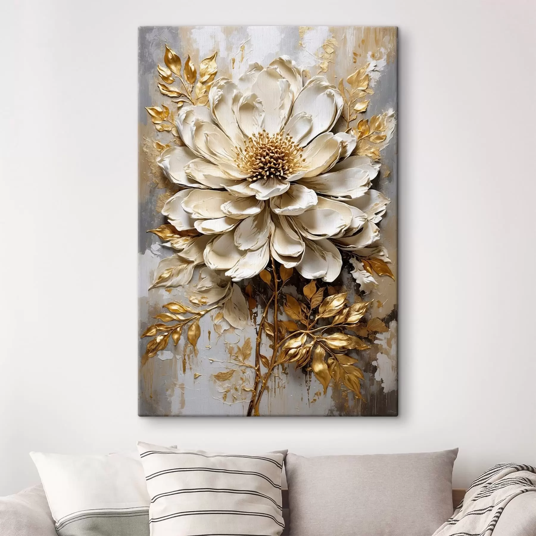  Schilderijen Getextureerde lichte bloem s47271