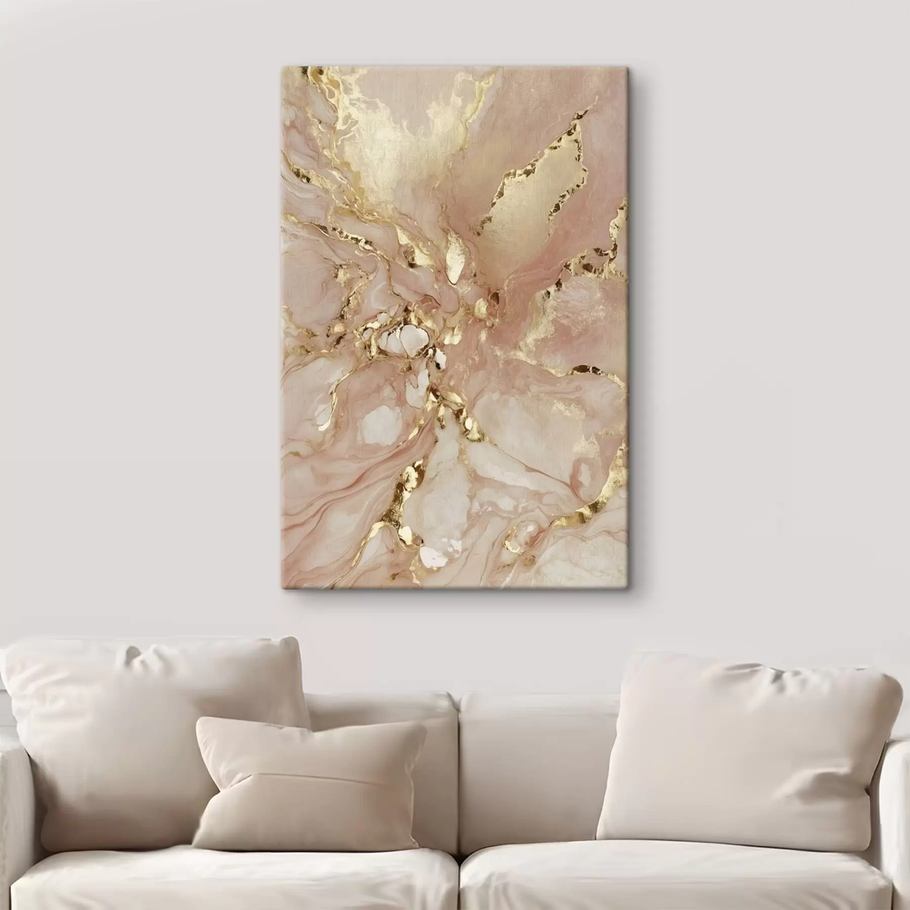  Schilderijen Abstracte roze en witte patronen met accenten s47273