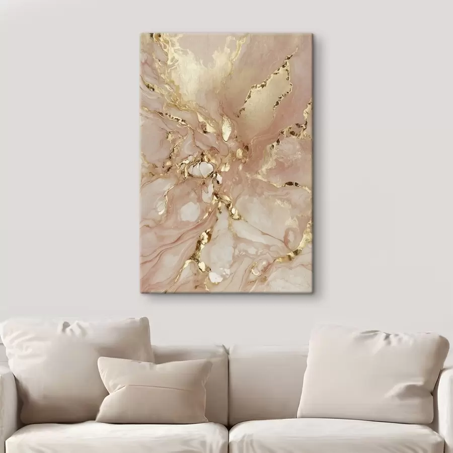 Schilderijen Abstracte roze en witte patronen met accenten s47273