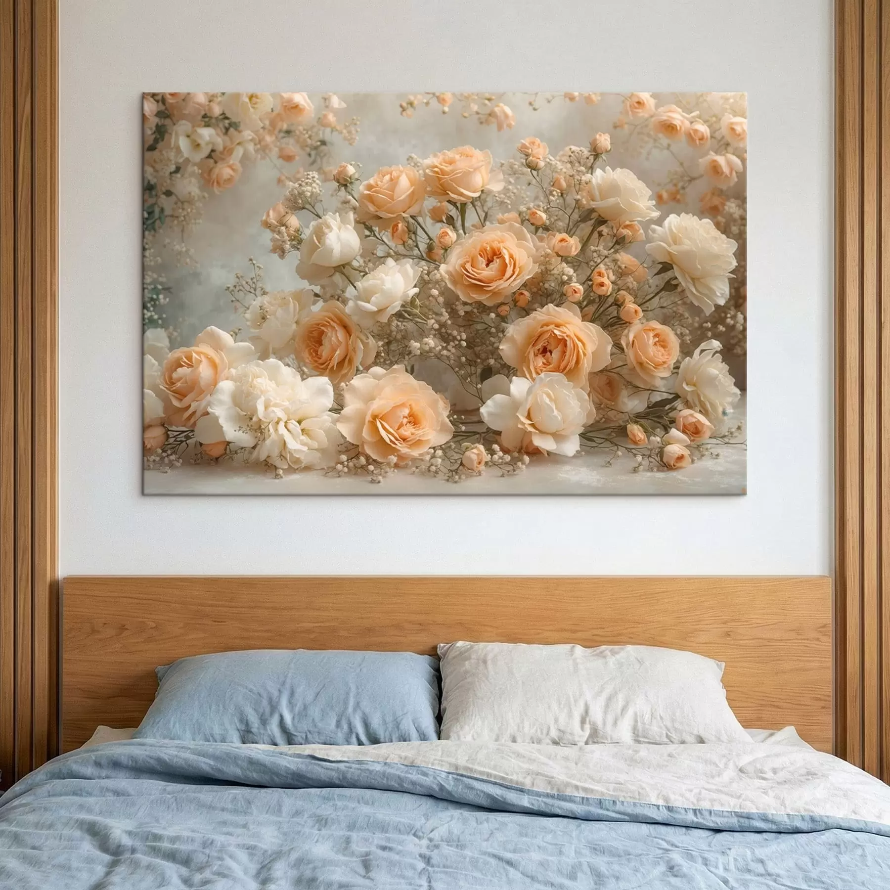  Schilderijen Delicate crèmekleurige rozen in een groot boeket s47279