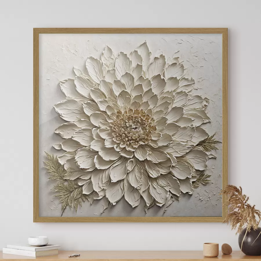 Fotobehang Getextureerde bloem in crèmekleuren f47259