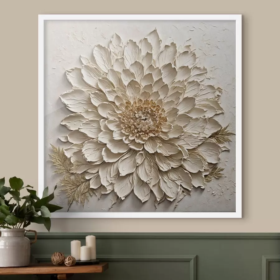 Fotobehang Getextureerde bloem in crèmekleuren f47259
