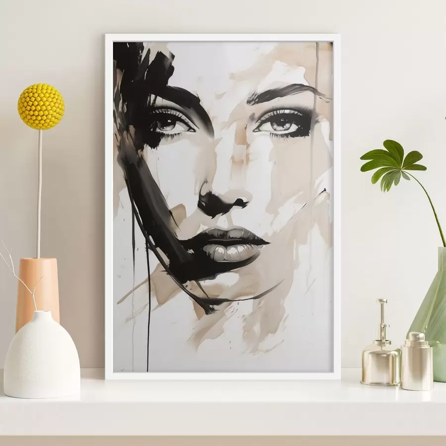 Fotobehang Abstract vrouwelijk portret in lichte tinten f47290