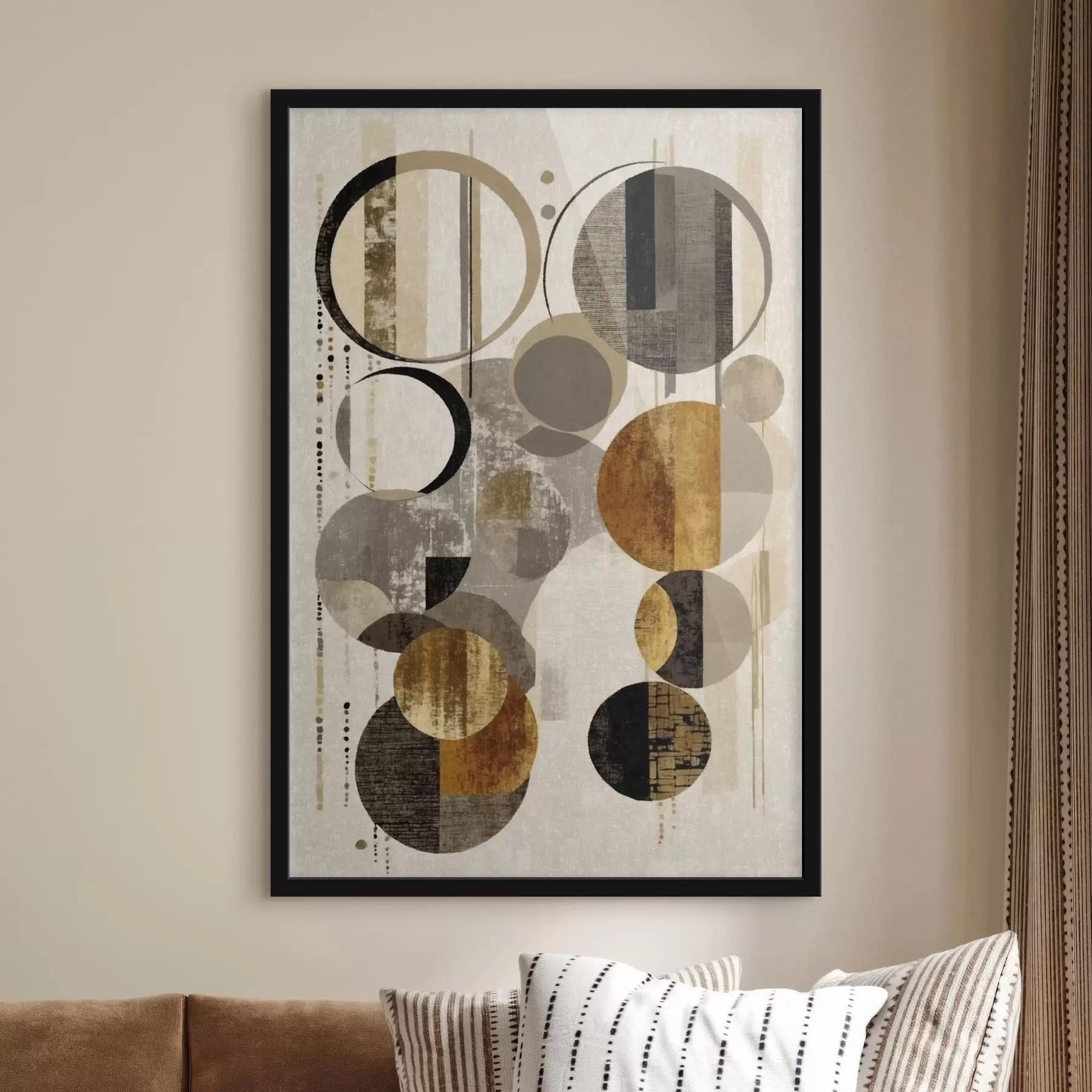 Fotobehang Abstracte cirkels in warme en neutrale tinten f47766