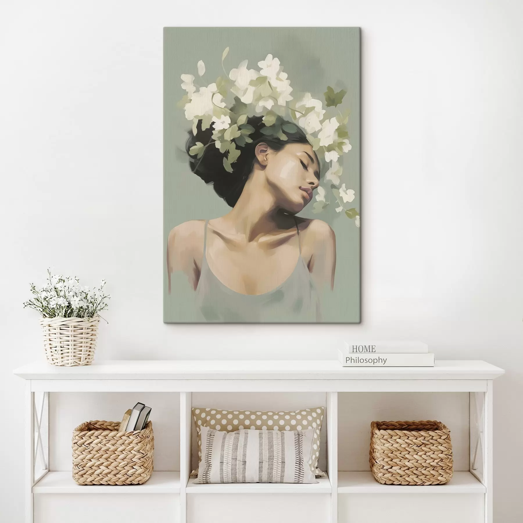  Schilderijen Meisje met een bloemenkrans s47806