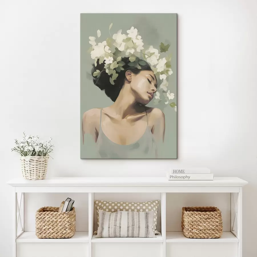  Schilderijen Meisje met een bloemenkrans s47806