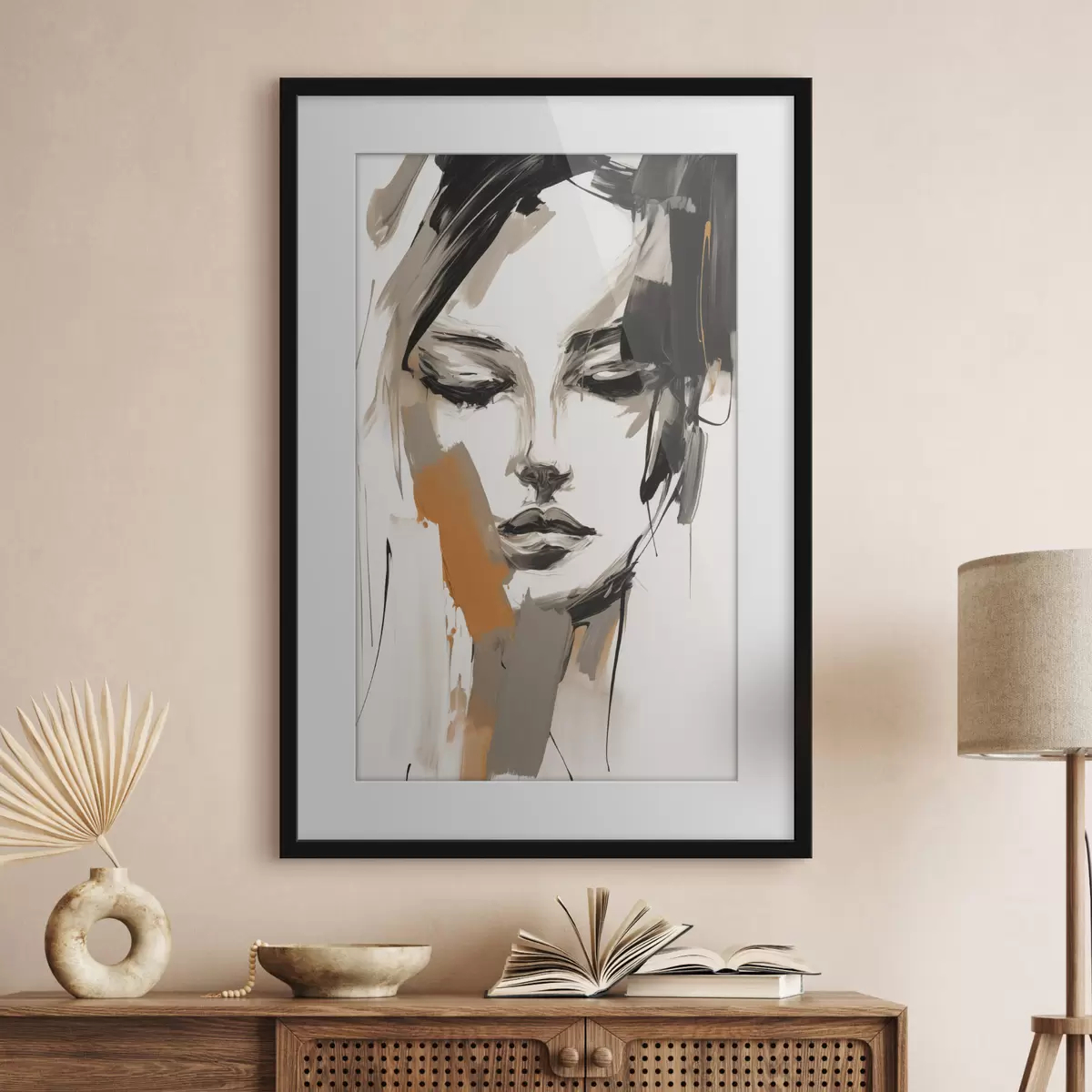 Poster Abstract portret van een meisje f47801