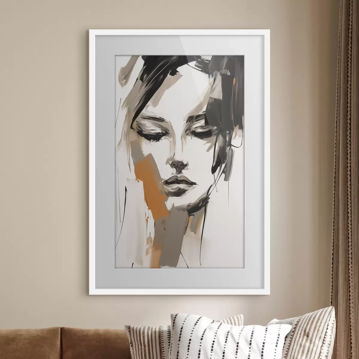 Poster Abstract portret van een meisje f47801
