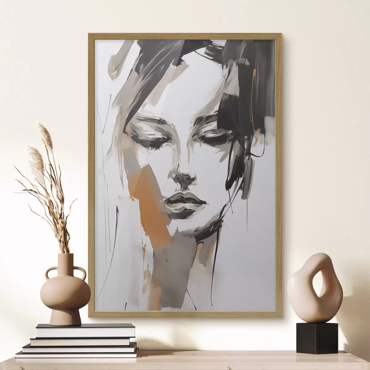Poster Abstract portret van een meisje f47801