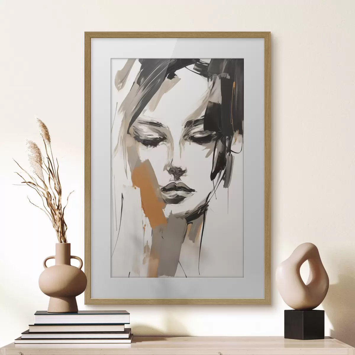 Poster Abstract portret van een meisje f47801