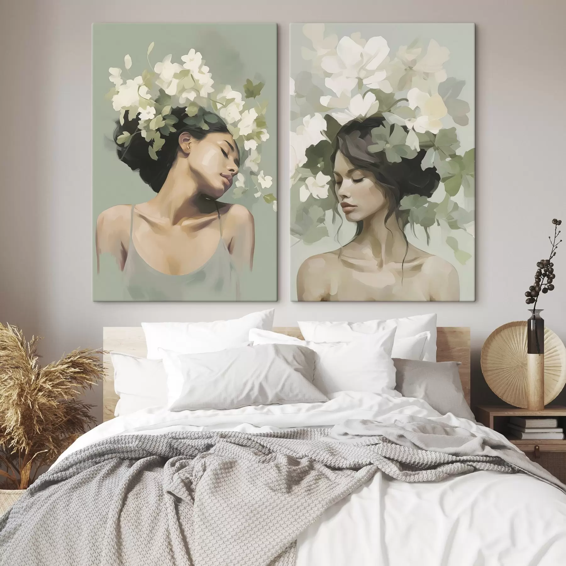  Schilderijen Meisje met een bloemenkrans m30007