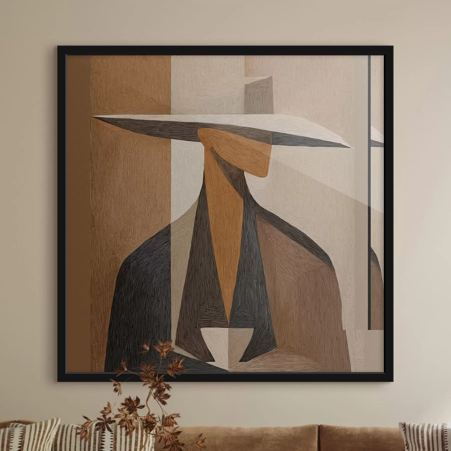 Fotobehang Abstract portrait with a hat f47841