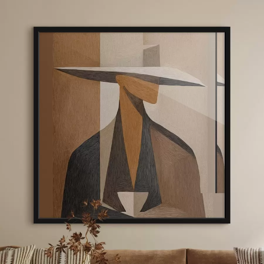 Fotobehang Abstract portret met hoed f47841