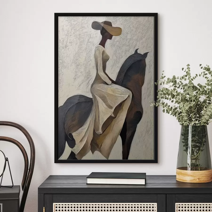 Fotobehang Vrouw te paard f47844