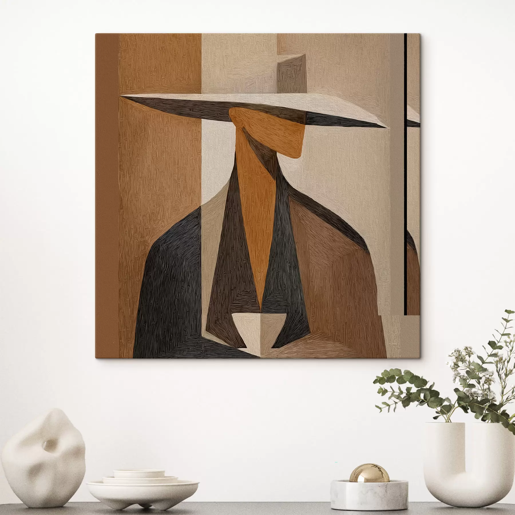 Fotobehang Abstract portrait with a hat s47841