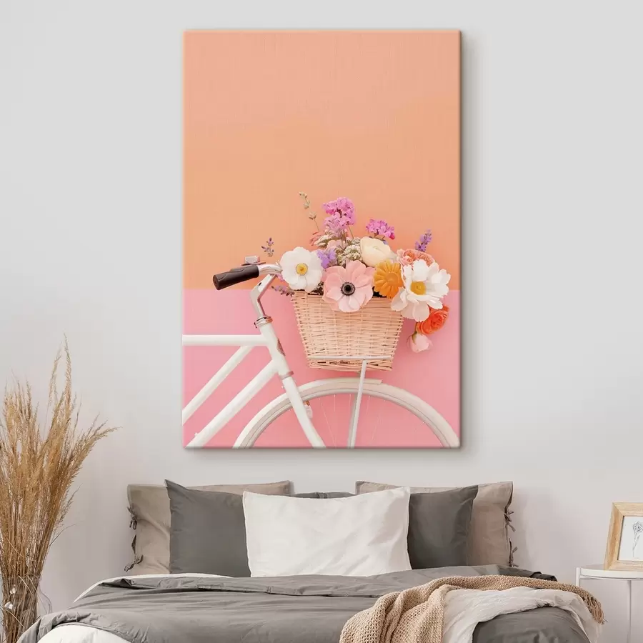  Schilderijen Bloemenmand in Provençaalse stijl, fiets s47895