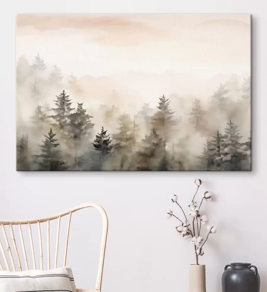  Schilderijen Aquarel bos, imitatie s47885