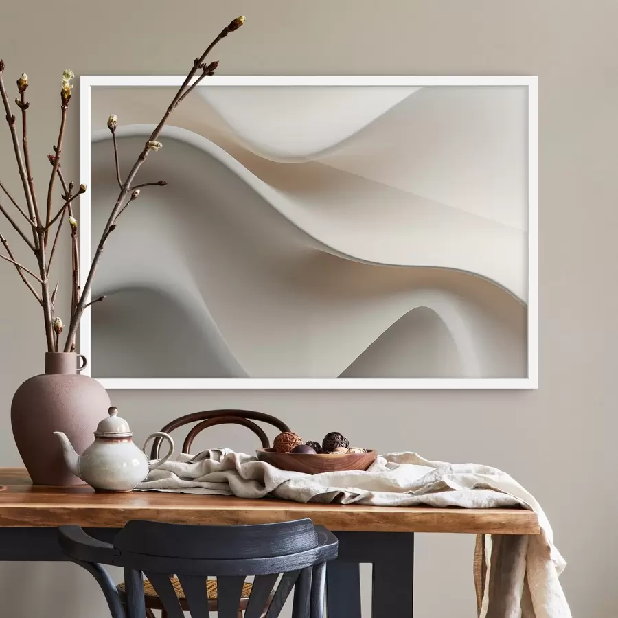 Fotobehang Volumetrische golven, 3D-imitatie f47886