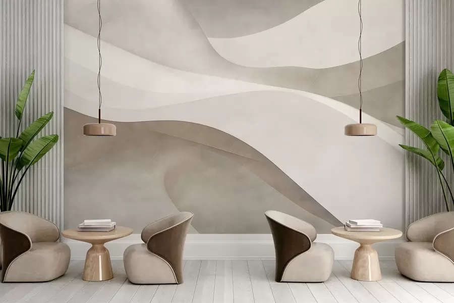 Fotobehang Abstracte muur, golven w09694