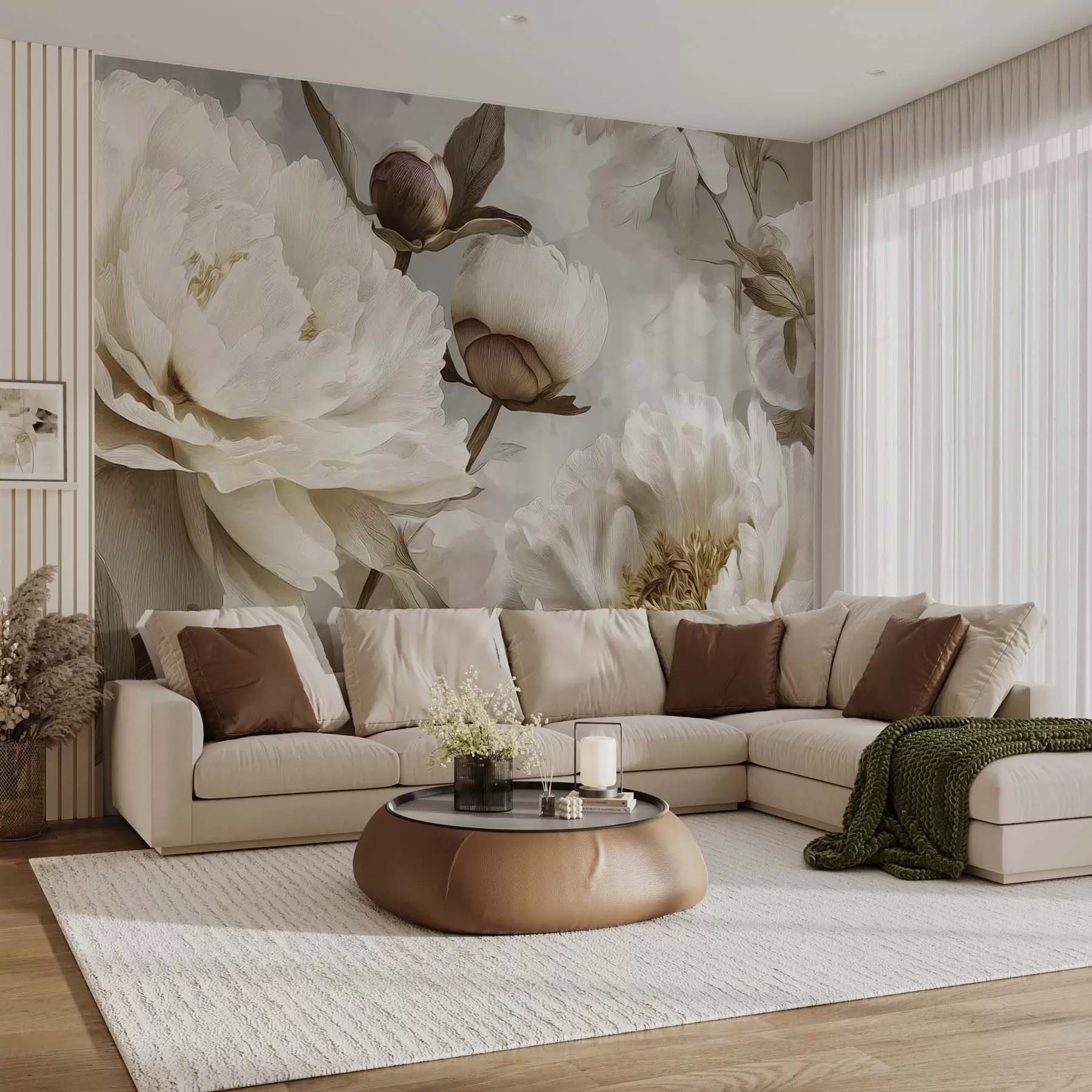 Fotobehang Grote pioenrozen w09689