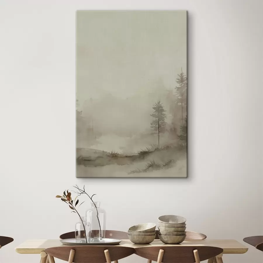  Schilderijen Naaldbos, imitatie aquarel s47997