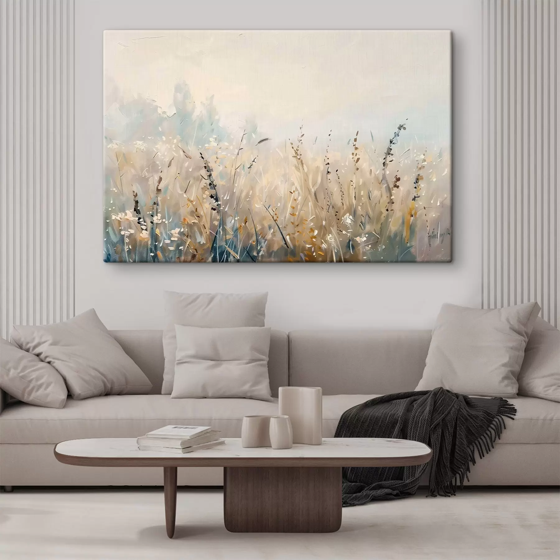 Fotobehang Veldplanten, imitatie-olieverfschilderij s48004