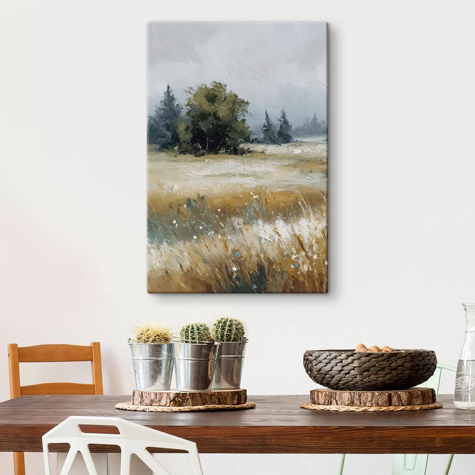  Schilderijen Veldplanten, imitatie-olieverfschilderij s48009