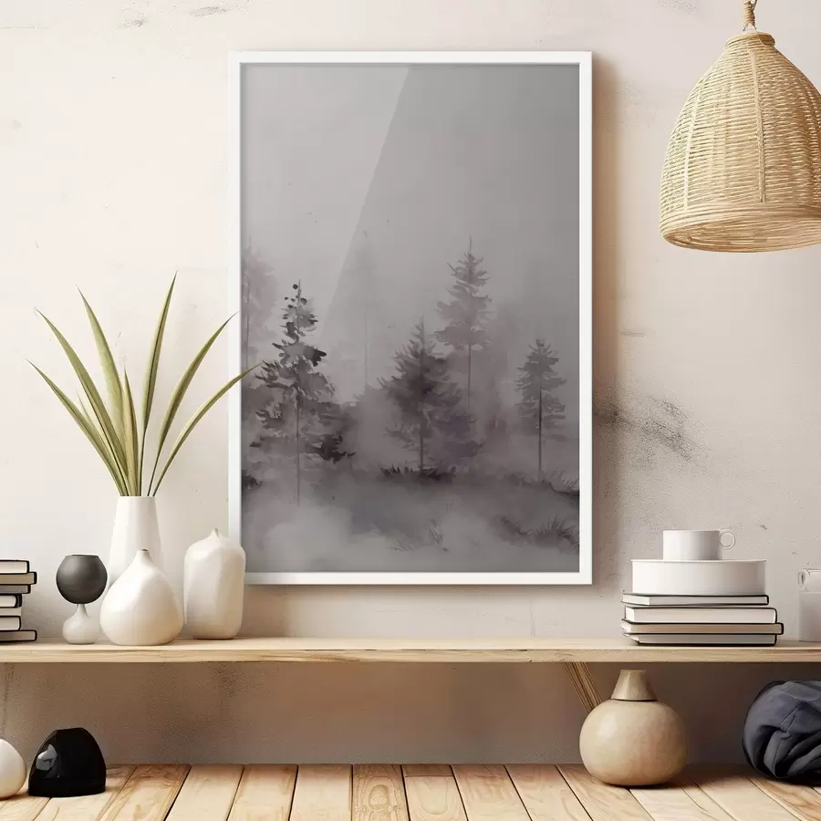 Fotobehang Bos, imitatie aquarel f47996
