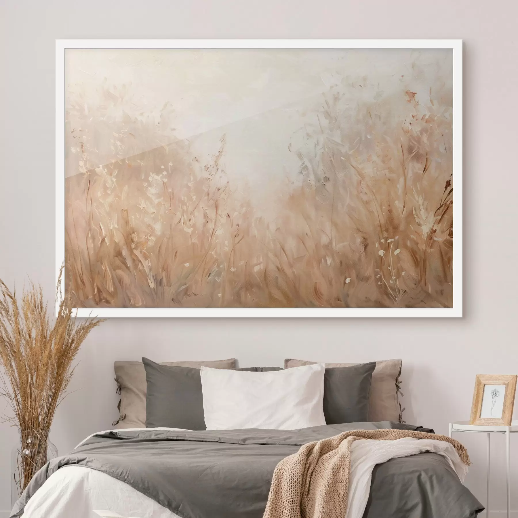 Fotobehang Verscheidenheid aan veldplanten, imitatie-olieverfschilderij f48005