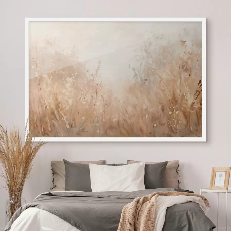 Fotobehang Verscheidenheid aan veldplanten, imitatie-olieverfschilderij f48005