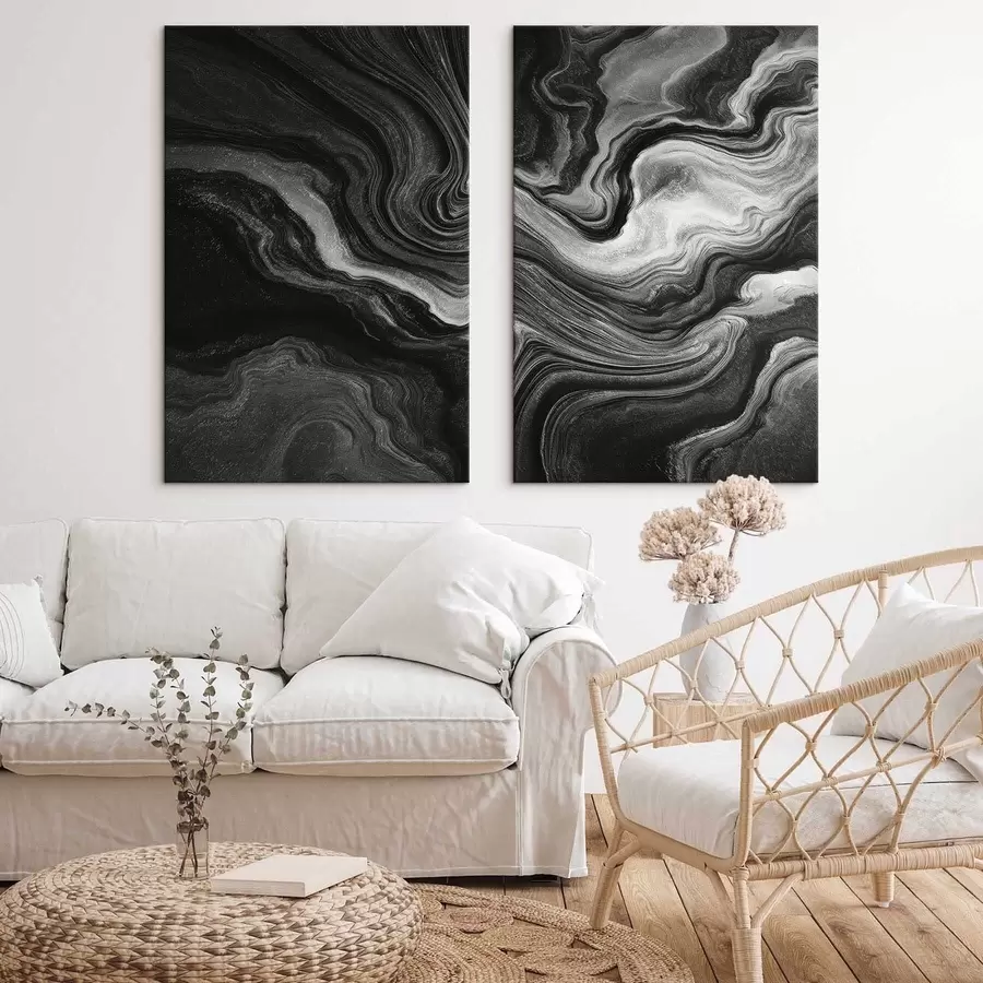  Schilderijen Abstracte vlekken, vloeiend m30045