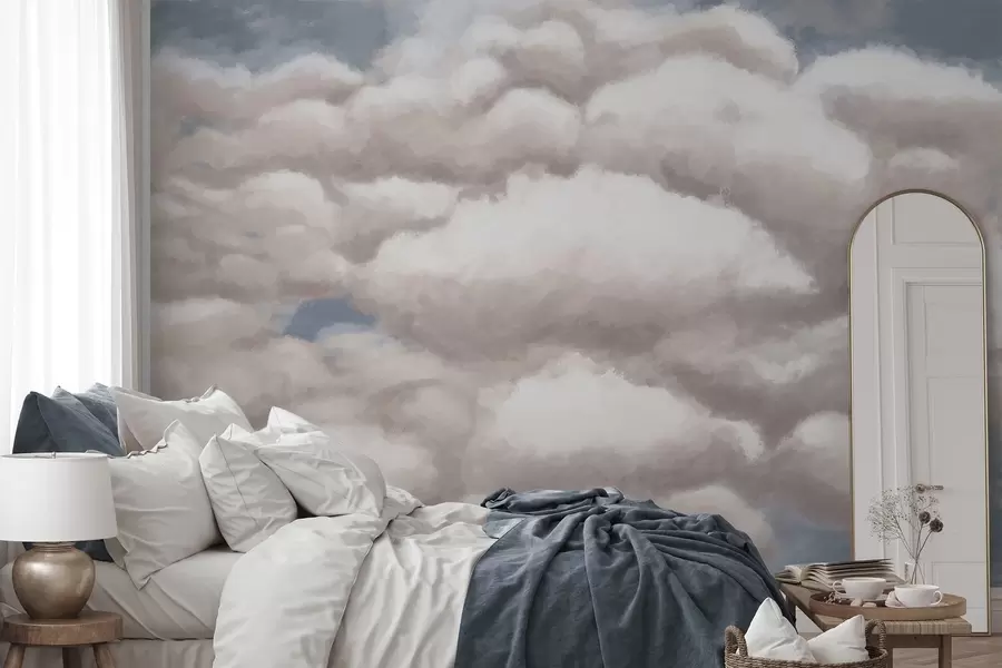 Fotobehang Zachte wolken in een blauwe lucht w05143