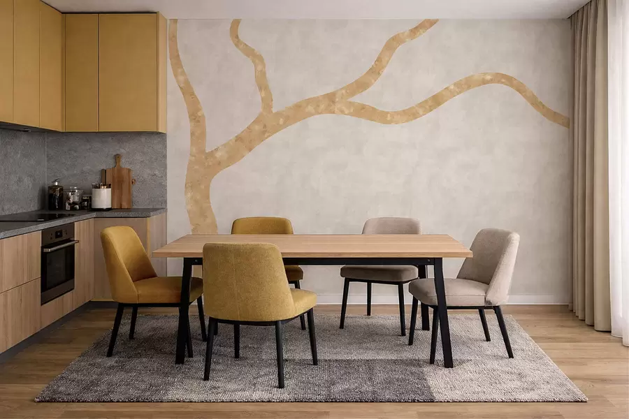 Fotobehang Lichte tak op bleke achtergrond w05144