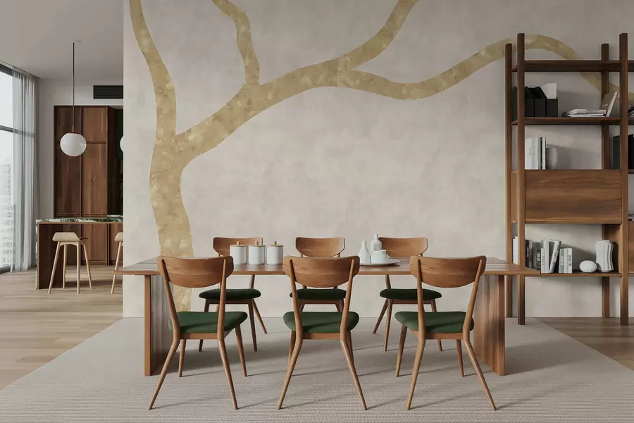 Fotobehang Lichte tak op bleke achtergrond w05144