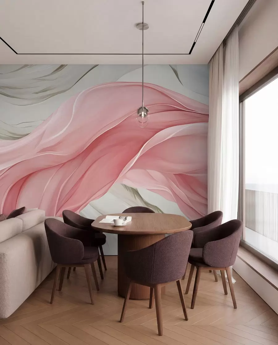 Fotobehang Golvende roze stof w05152v2