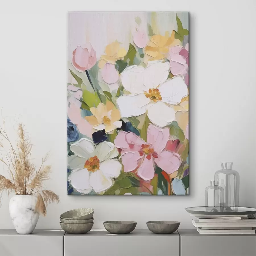  Schilderijen Heldere bloemen imitatie van schilderij s48049