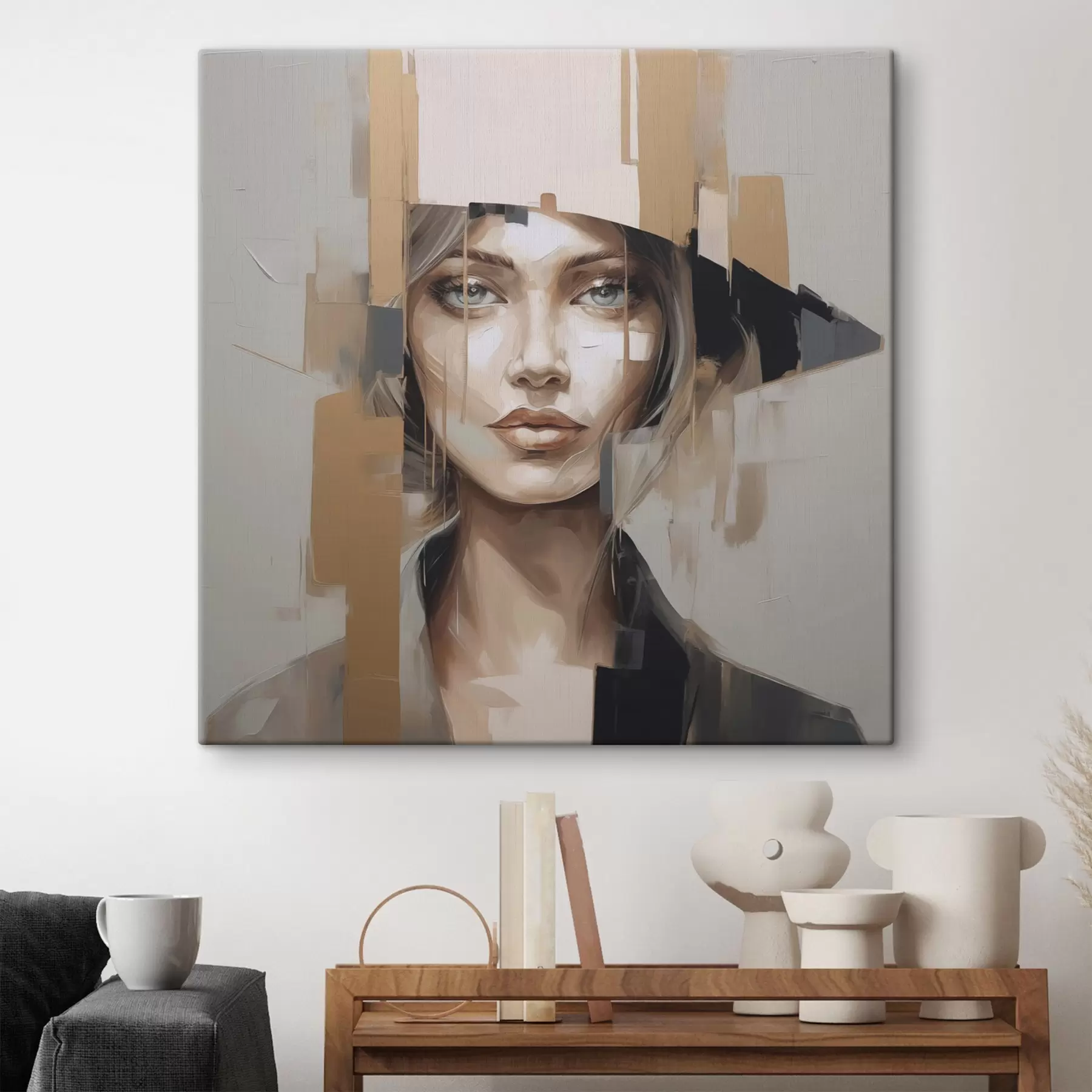  Schilderijen Abstract portret van een meisje s48050