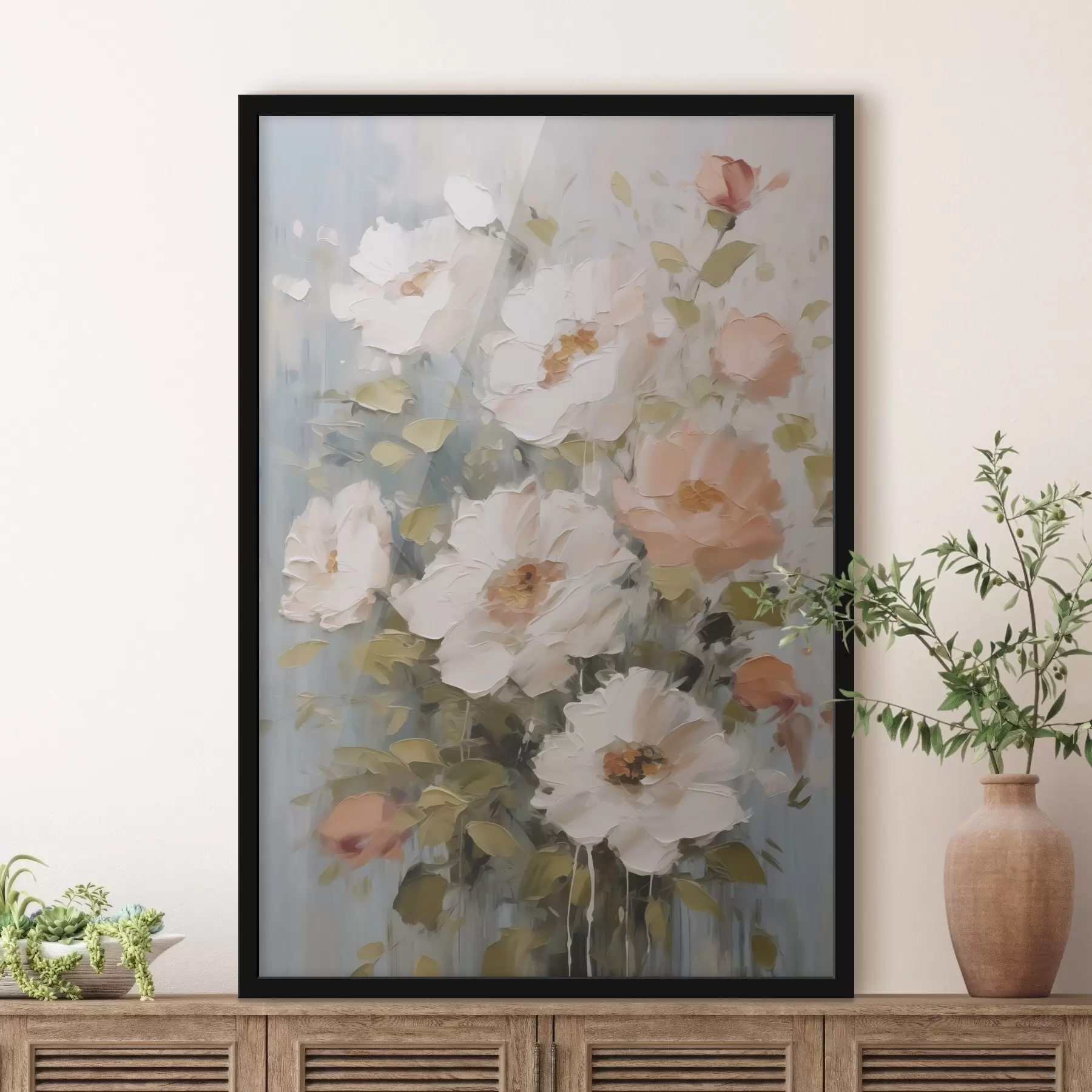 Fotobehang Een boeket bloemen imitatie van schilderij f48056