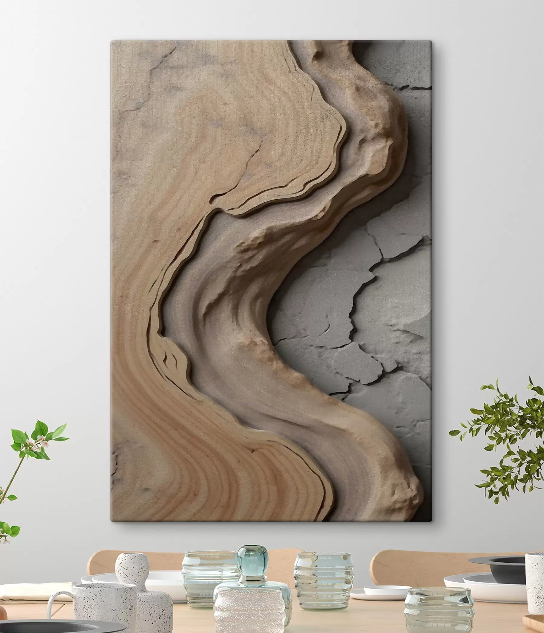  Schilderijen Hout en beton, imitatie s48105