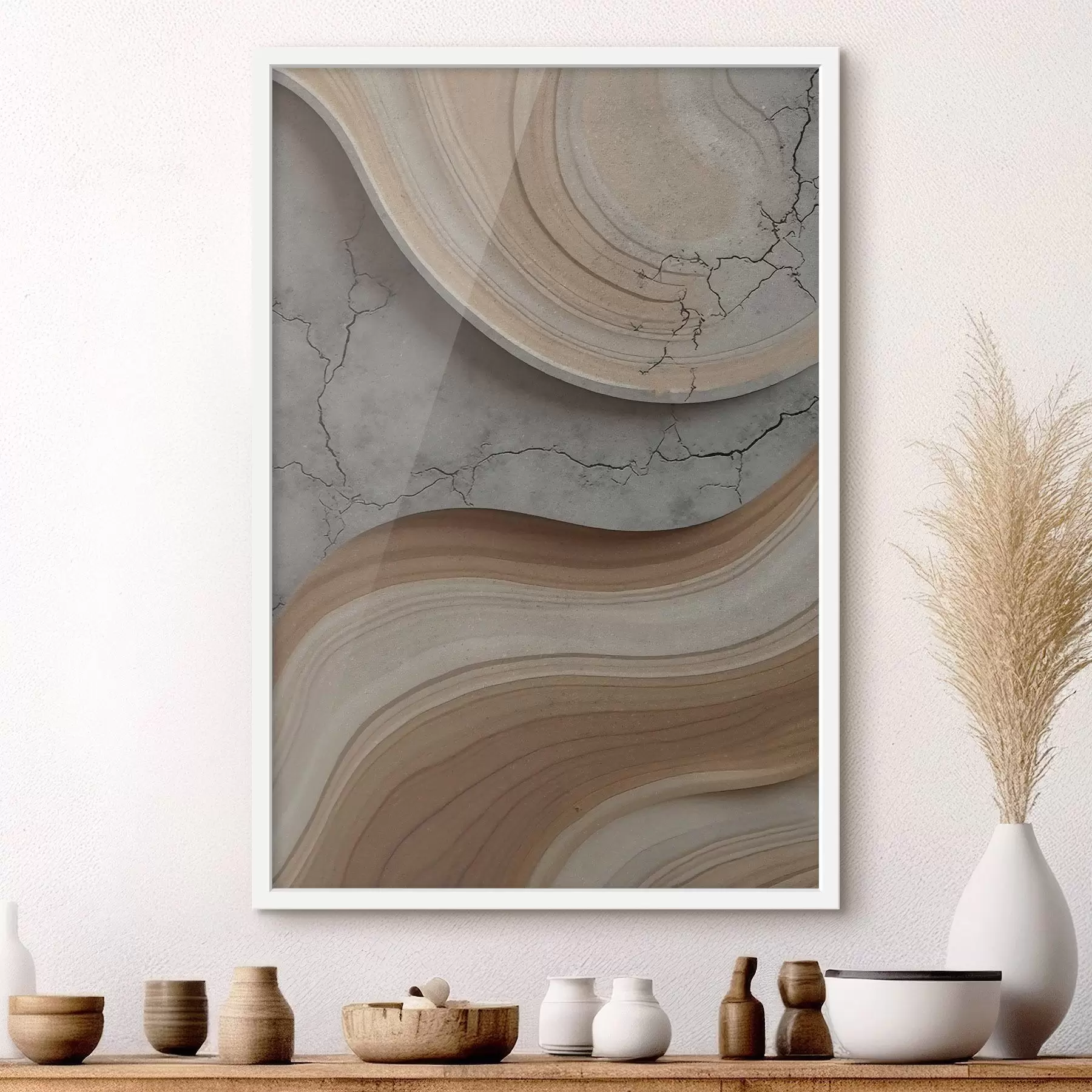 Fotobehang Hout en licht marmer, imitatie f48103