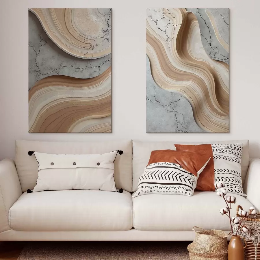  Schilderijen Hout en beton, imitatie m30078