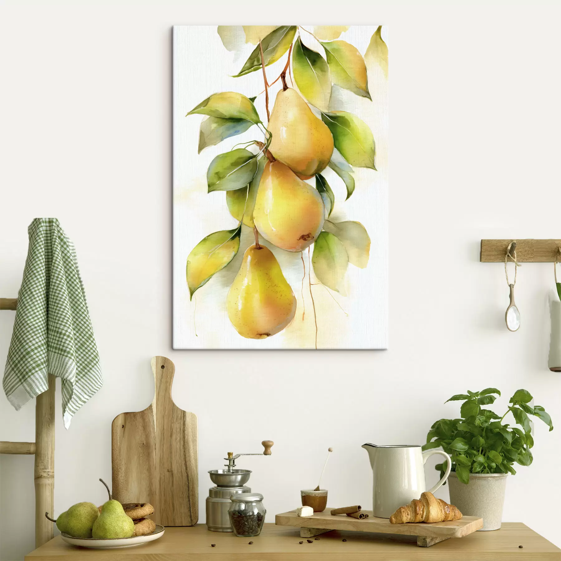  Schilderijen sappige gele peren in aquarelstijl s47931