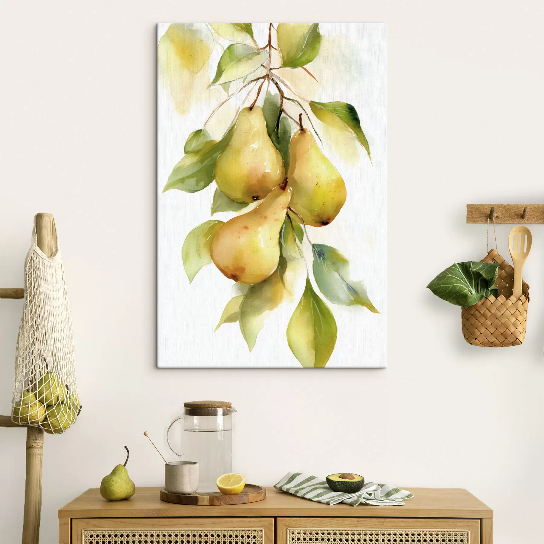  Schilderijen sappige gele peren in aquarelstijl s47932