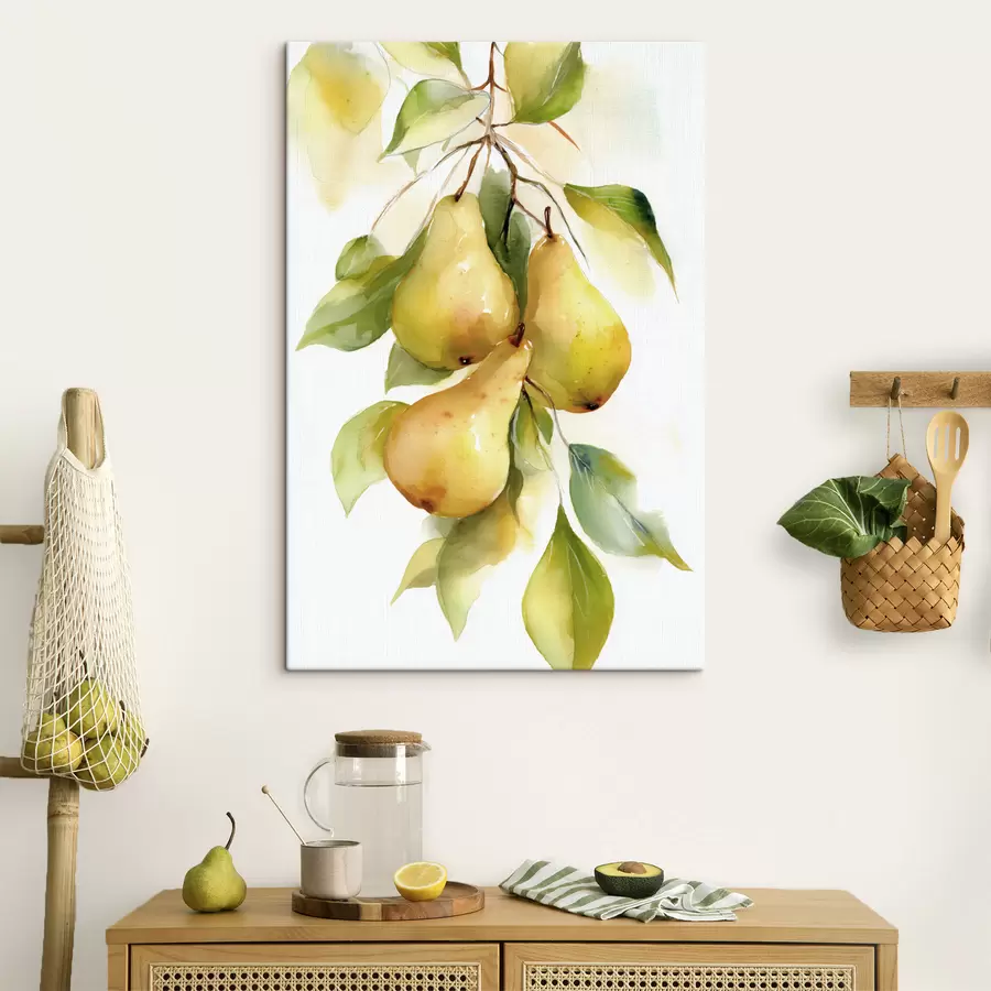  Schilderijen sappige gele peren in aquarelstijl s47932