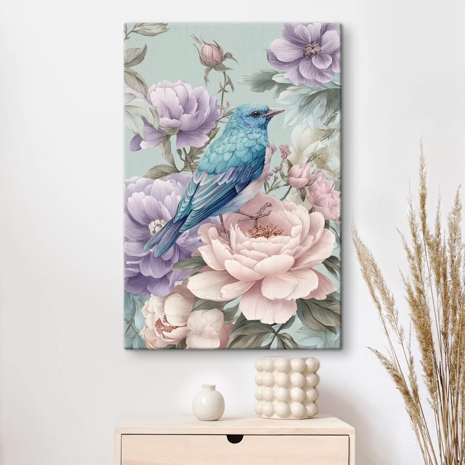  Schilderijen zingende vogels in rozen s47943
