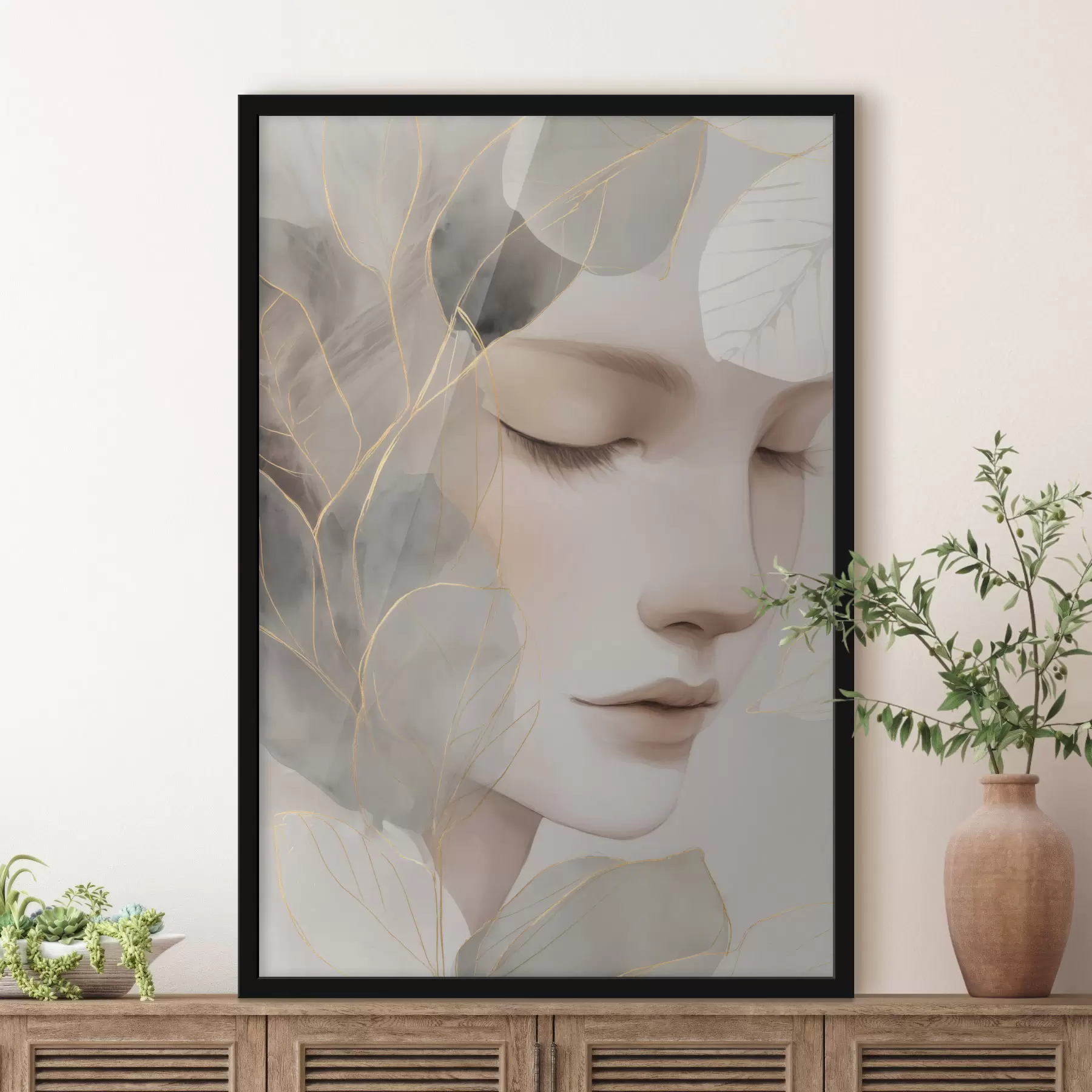 Fotobehang meisje in de bladeren f47937