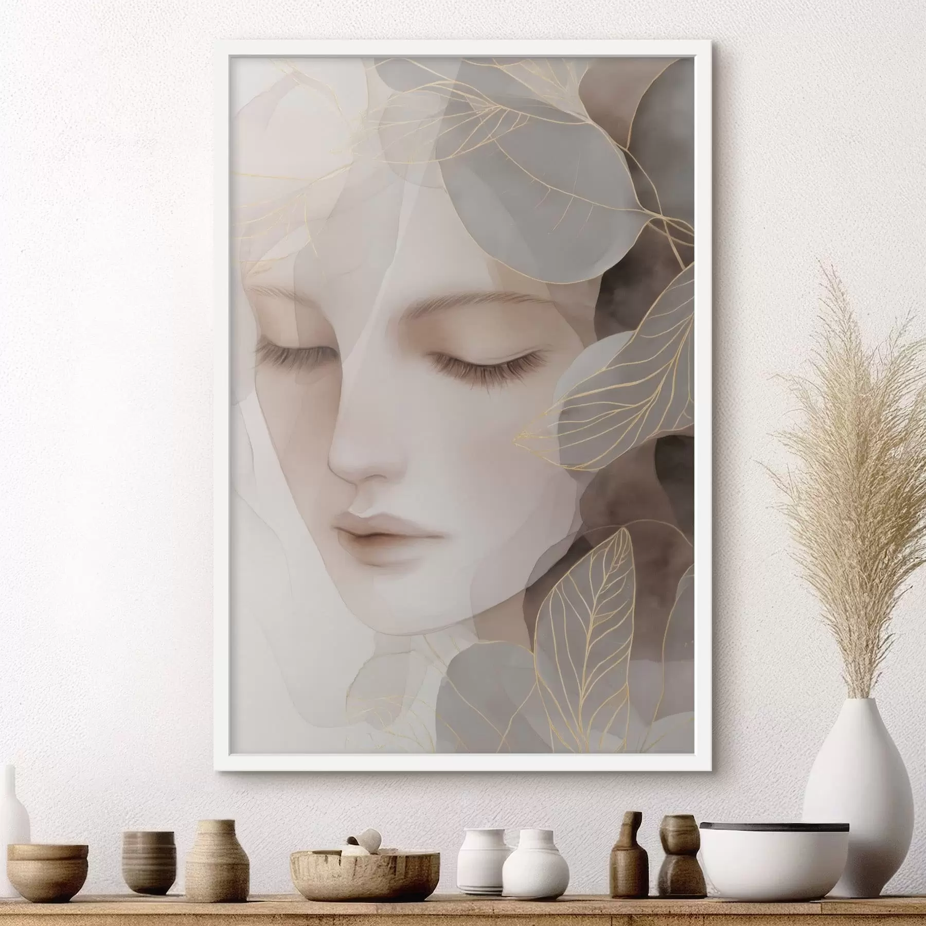 Fotobehang meisje in de bladeren f47938