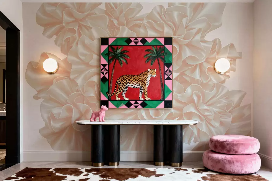 Fotobehang Imitatie van bloemen van linten w05252