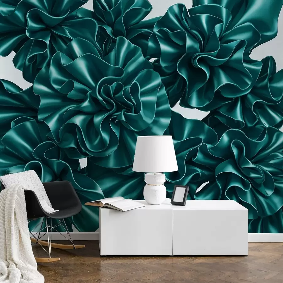 Fotobehang Imitatie van bloemen van linten w05252v2